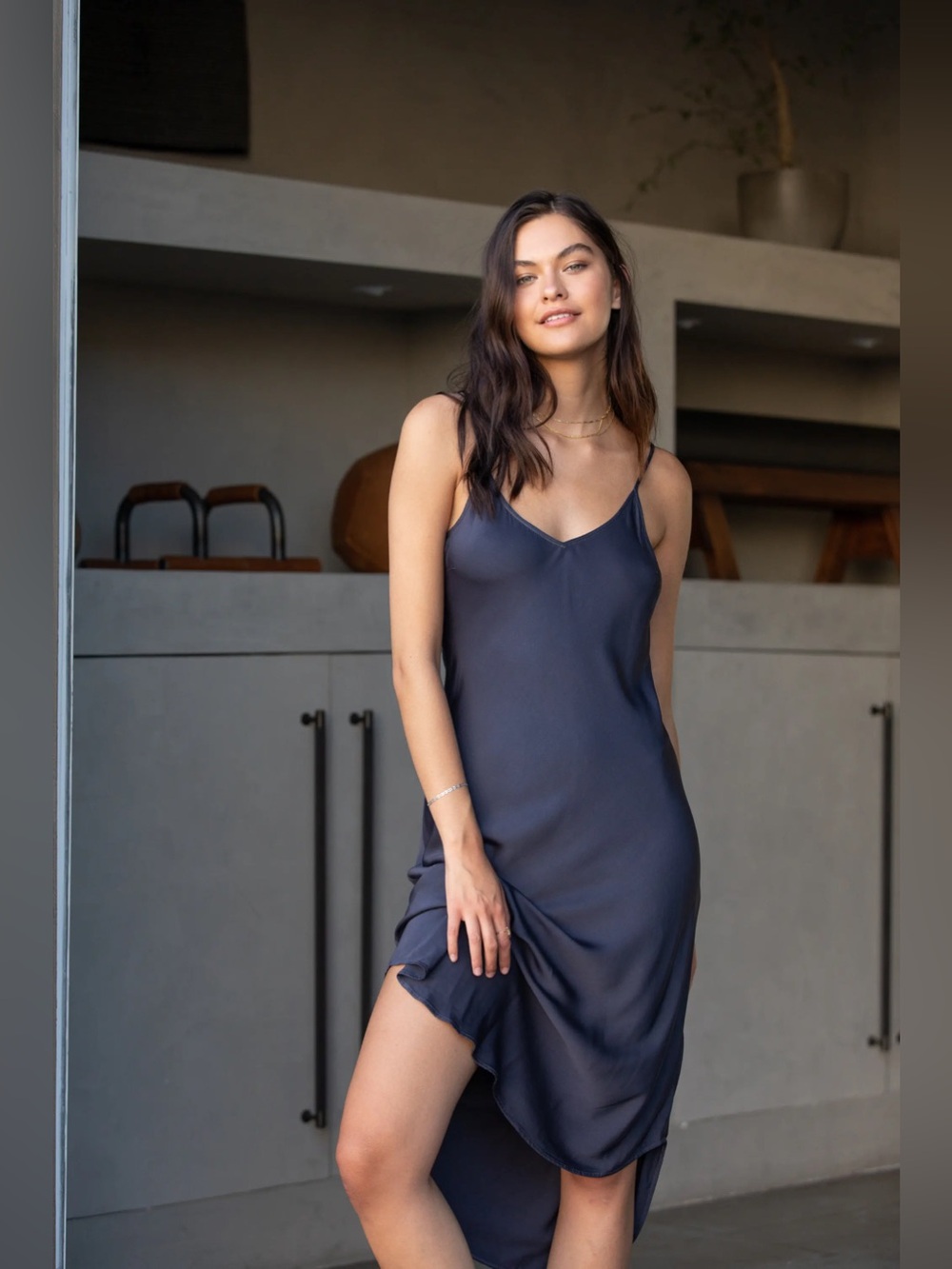 Anthropologie Bella Dahl EcoVero High-Low Slip Dress | Adjustable Straps | Sz M